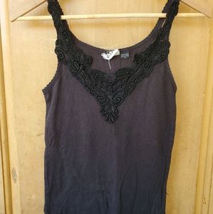 Volcom lace detail simple black tank